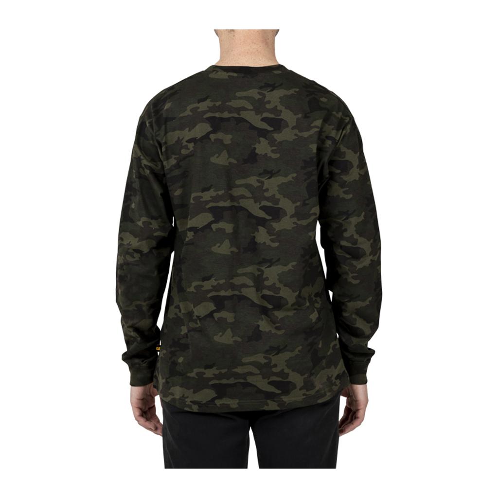 Caterpillar Trademark Banner Long Sleeve T-Shirts Férfi Camo | 0327-SOCGY