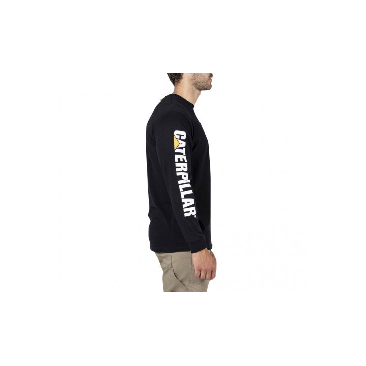 Caterpillar Trademark Banner Long Sleeve Póló Női Fekete | 3264-DYRMP