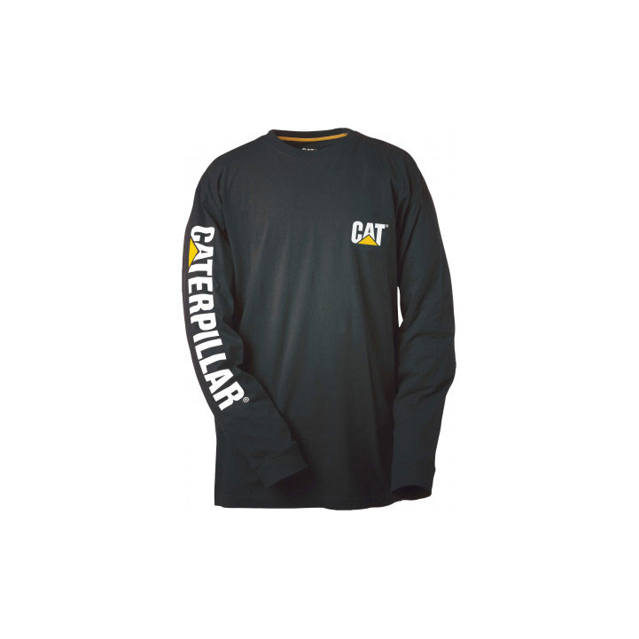 Caterpillar Trademark Banner Long Sleeve Póló Női Fekete | 3264-DYRMP