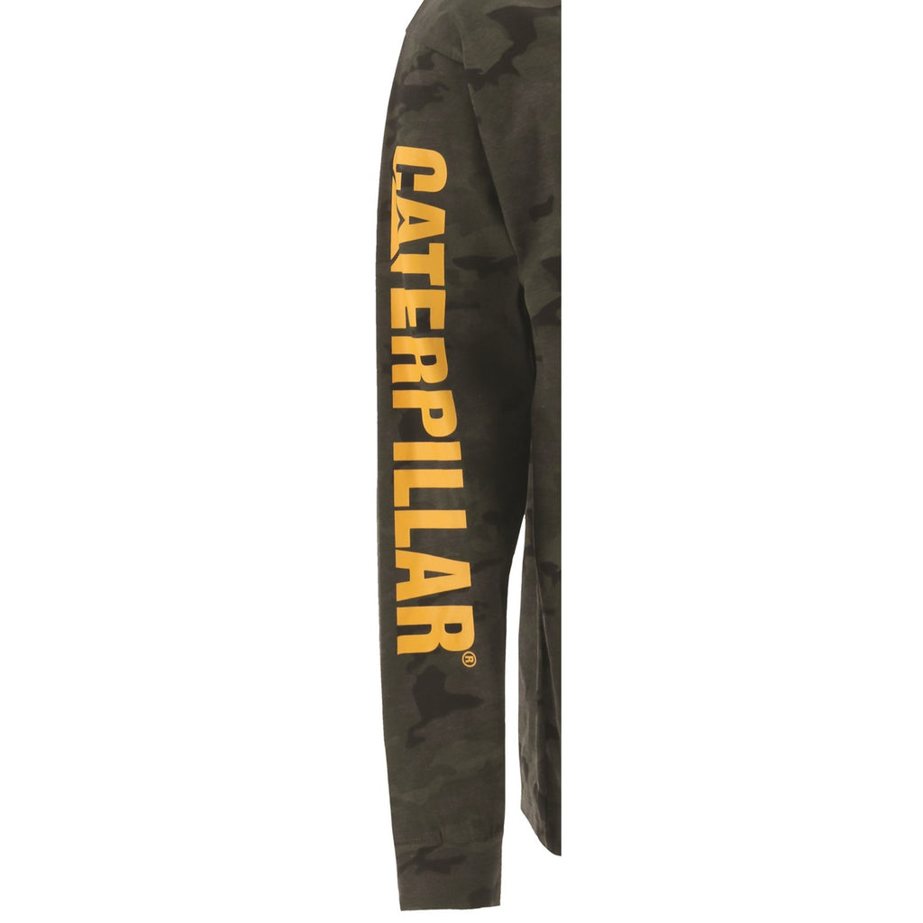 Caterpillar Trademark Banner Long Sleeve Póló Férfi Camo | 5192-CTVXA