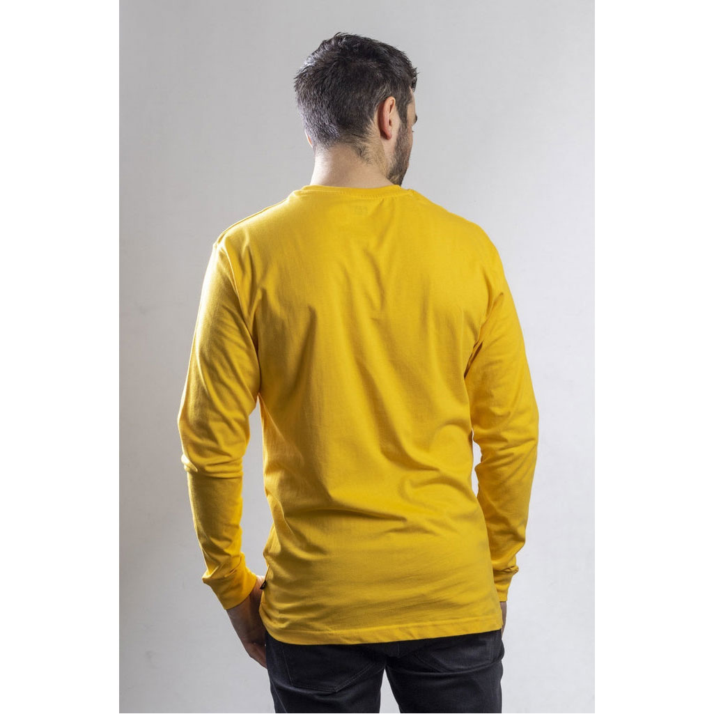 Caterpillar Trademark Banner Long Sleeve Póló Férfi Sárga | 6152-DQCMX