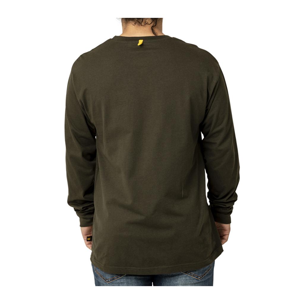 Caterpillar Trademark Banner Long Sleeve T-Shirts Férfi Sötét | 6592-XMPHA