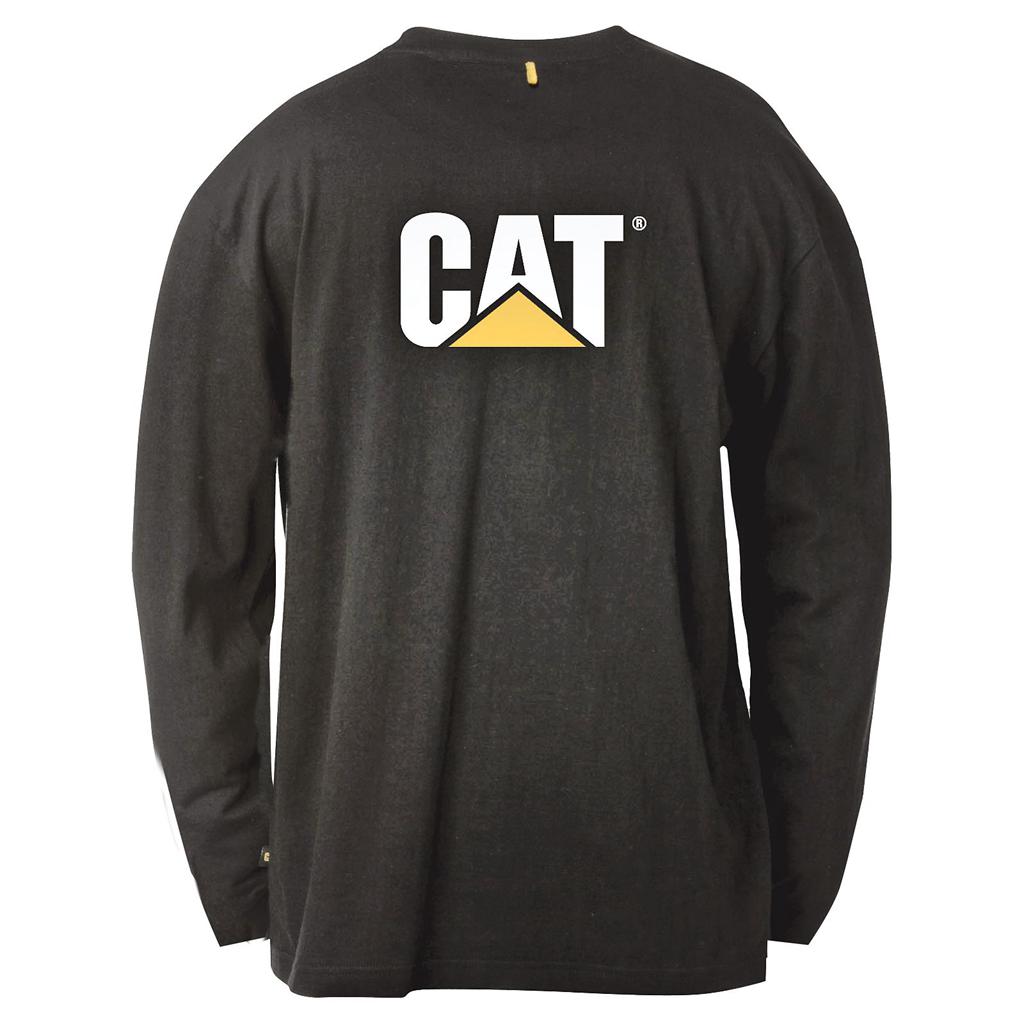 Caterpillar Trademark Pocket Long Sleeve T-Shirts Férfi Fekete | 8294-OQNMG