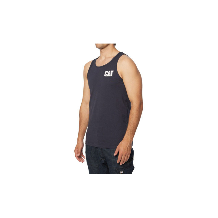 Caterpillar Trademark Singlet Férfi Sötétkék | 2418-HJGXK