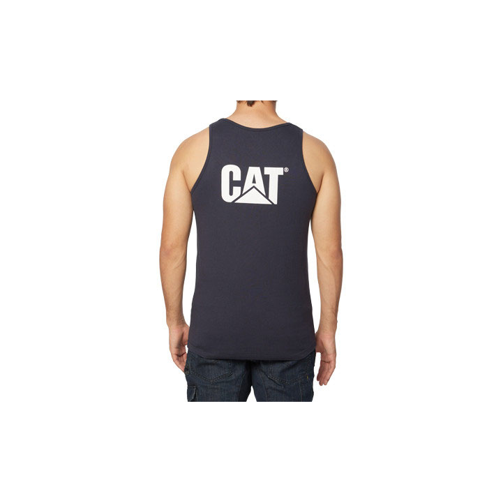 Caterpillar Trademark Singlet Férfi Sötétkék | 2418-HJGXK