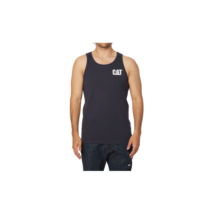 Caterpillar Trademark Singlet Férfi Sötétkék | 2418-HJGXK