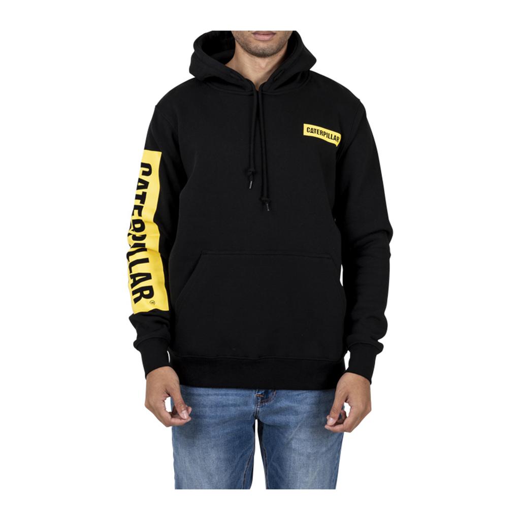 Caterpillar Triton Block Hoody Pulóverek Férfi Black/Yellow | 8720-LOSVC