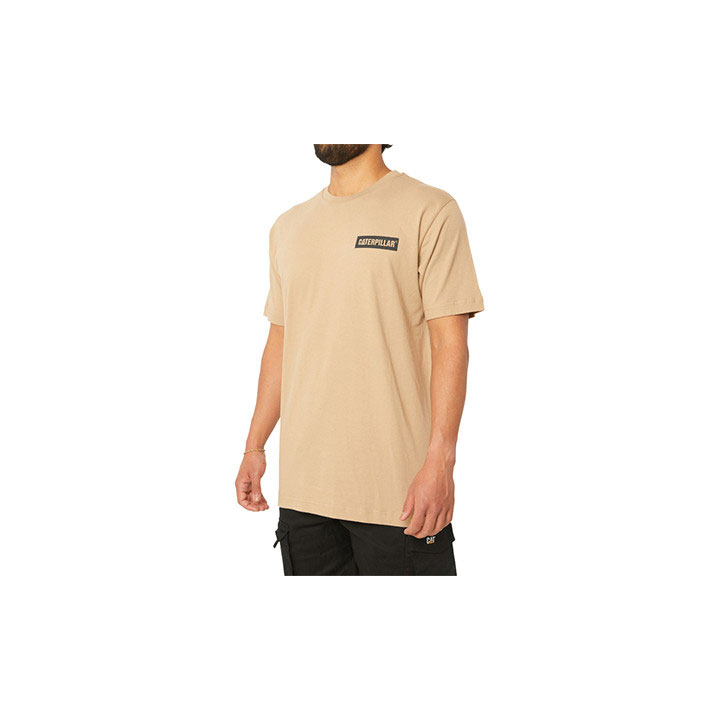 Caterpillar Triton Block Rövid Sleeve Póló Férfi Khaki | 9284-QLVNG