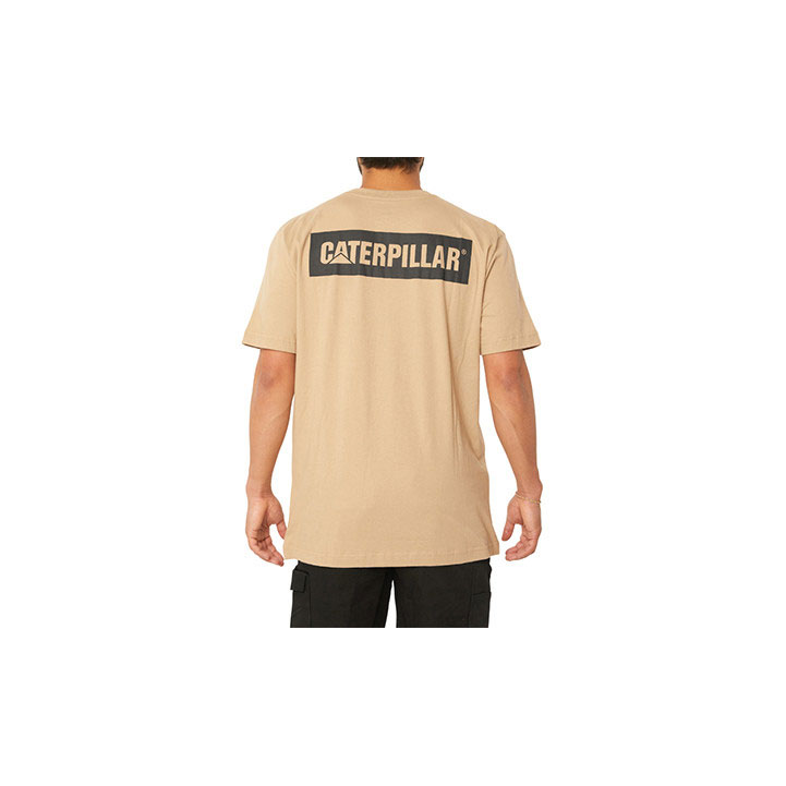 Caterpillar Triton Block Rövid Sleeve Póló Férfi Khaki | 9284-QLVNG