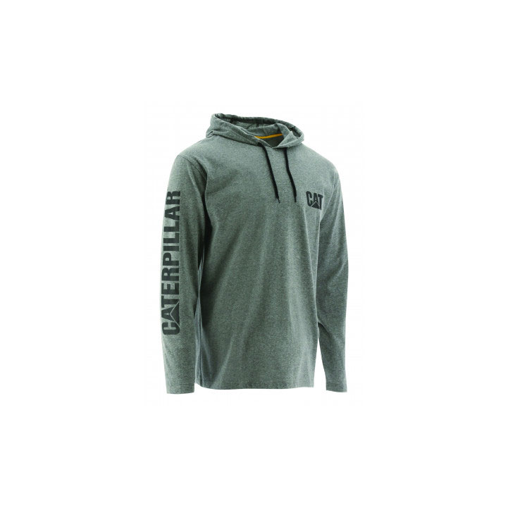 Caterpillar Upf Csuklyás Banner Long Sleeve Póló Férfi Sötétszürke | 1738-IVWDP