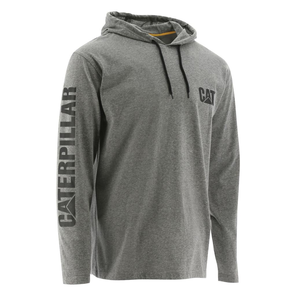 Caterpillar Upf Csuklyás Banner Long Sleeve T-Shirts Férfi Szürke | 7460-BJIPR