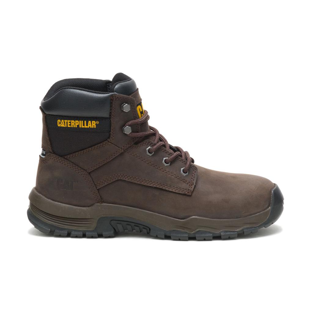 Caterpillar Upholder Waterproof Steel Toe Acél Orrú Csizma Férfi Sötétcsokoládé | 6740-JTHSR