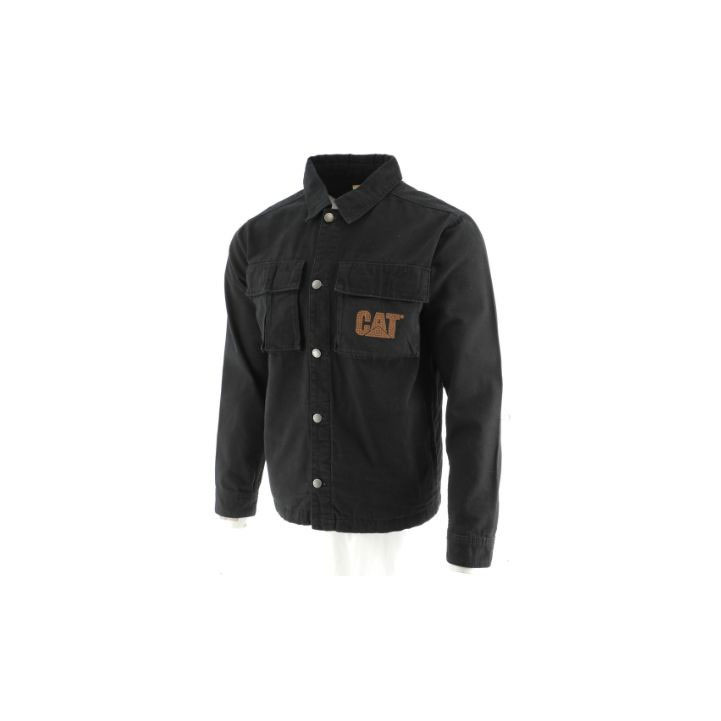 Caterpillar Urban Passage Shirt Kabát Férfi Fekete | 9683-YDTCW