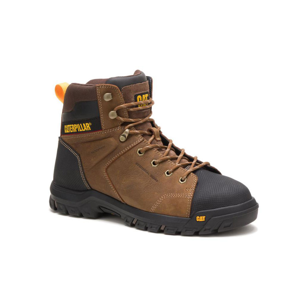 Caterpillar Wellspring Metatarsal Guard Steel Toe Vízálló Bakancs Férfi Barna | 3710-MXFTJ