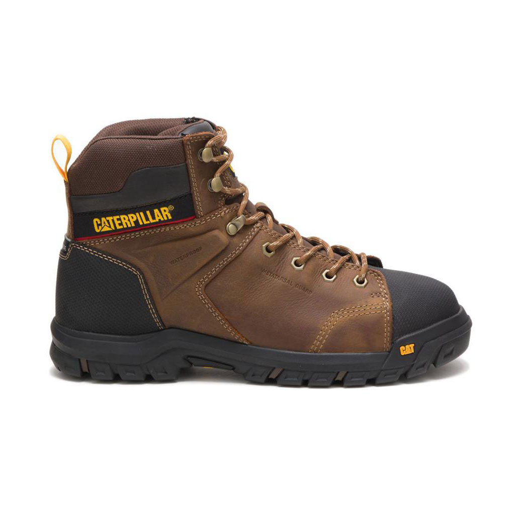 Caterpillar Wellspring Metatarsal Guard Steel Toe Vízálló Bakancs Férfi Barna | 3710-MXFTJ