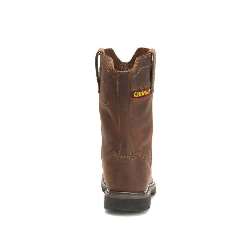 Caterpillar Wellston Pull On Steel Toe Munkabakancs Férfi Sötétbarna | 0251-LEBTI