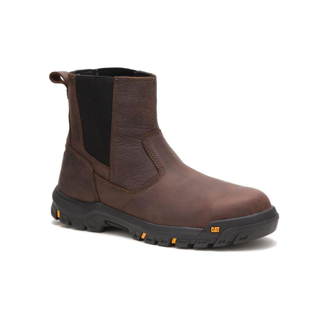 Caterpillar Wheelbase Steel Toe Csizma Pull-On Férfi Barna | 3894-PKLTQ