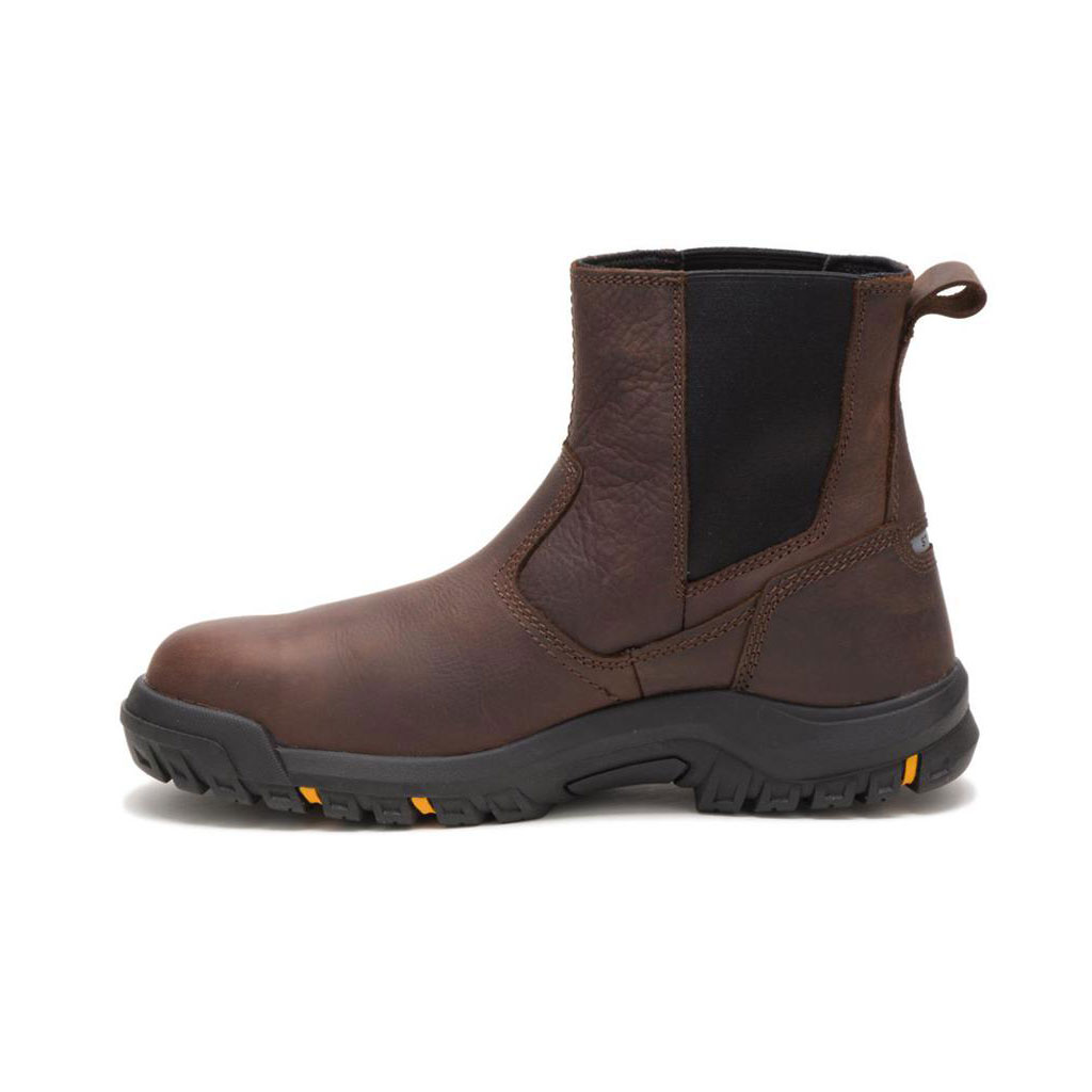 Caterpillar Wheelbase Steel Toe Csizma Pull-On Férfi Barna | 3894-PKLTQ