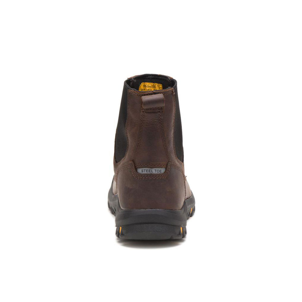 Caterpillar Wheelbase Steel Toe Csizma Pull-On Férfi Barna | 3894-PKLTQ