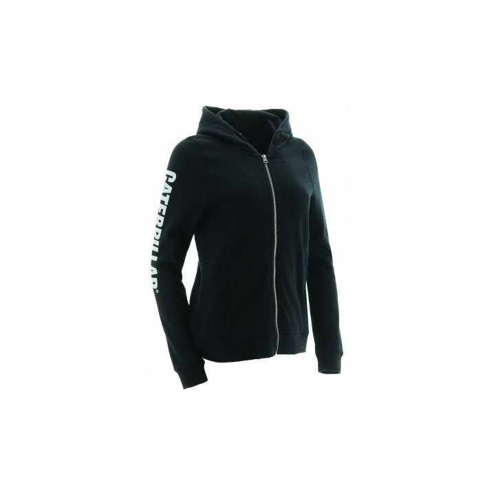 Caterpillar Zinnia Full Zip Banner Hoodie Pulóverek Női Fekete | 3971-DJXUN