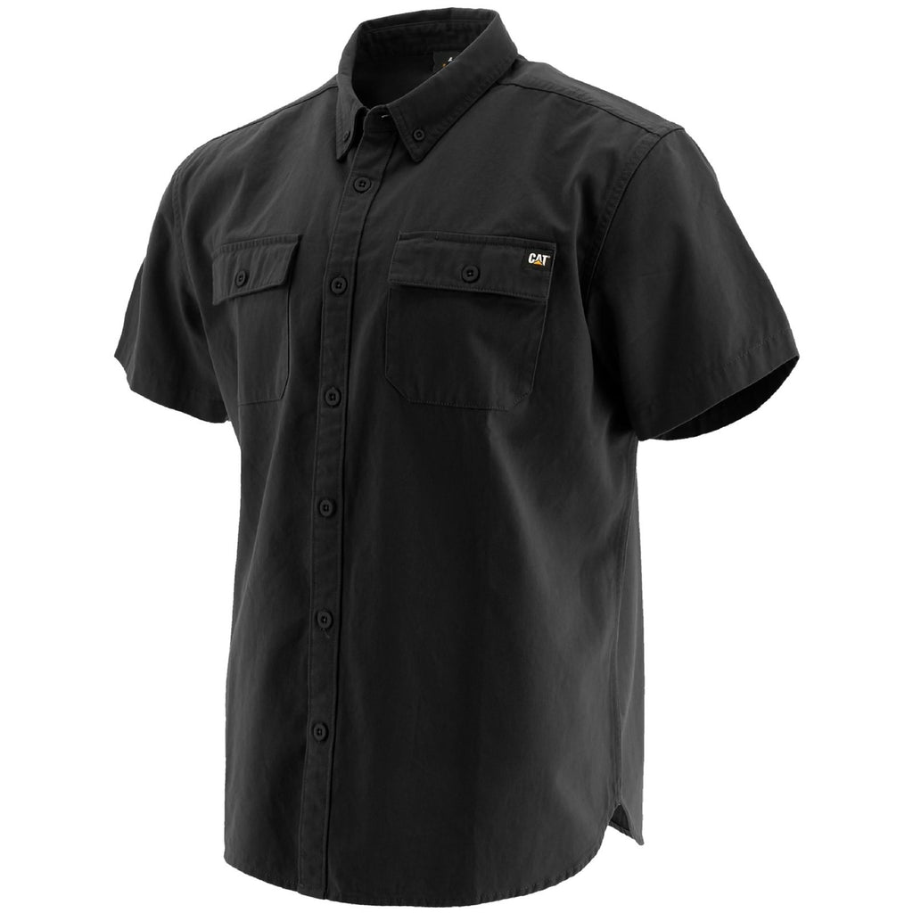 Caterpillar Button Up S/S Ingek Férfi Fekete | 6352-UBSJP