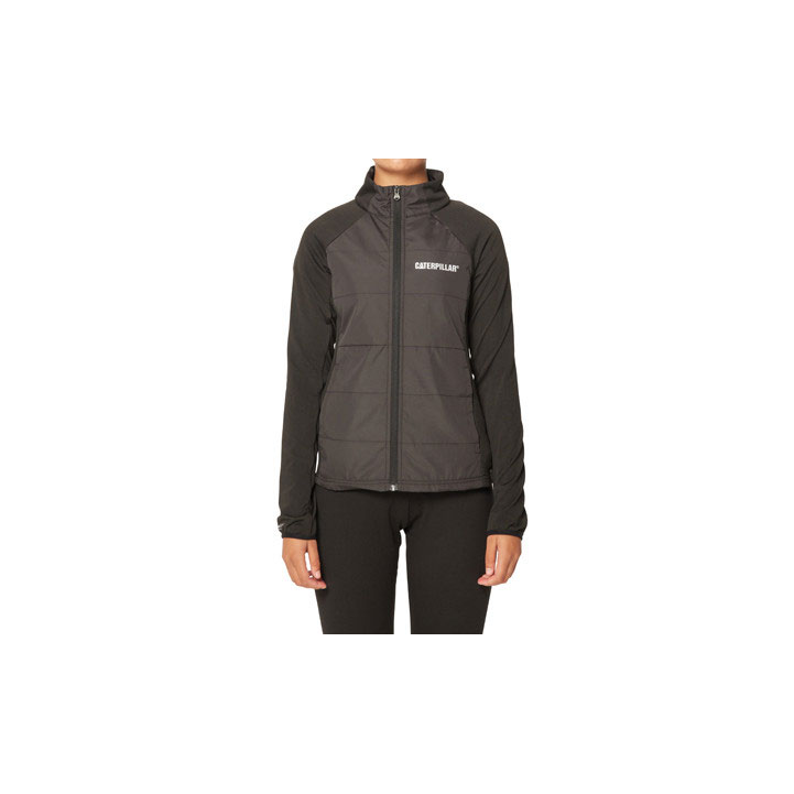 Caterpillar Connect Hibrid Fleece Kabát Női Fekete | 6781-HTSJG