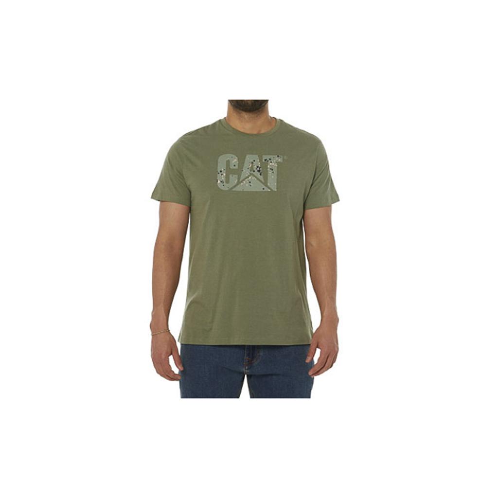 Caterpillar Earth Cat Fill T-Shirts Férfi Zöld | 0987-LGNOU