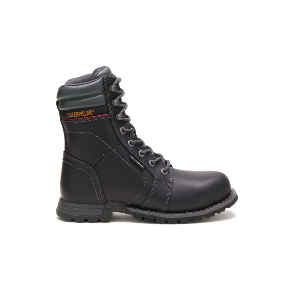 Caterpillar Echo Waterproof Steel Toe - 8" Munkabakancs Női Fekete | 9450-KSPXN