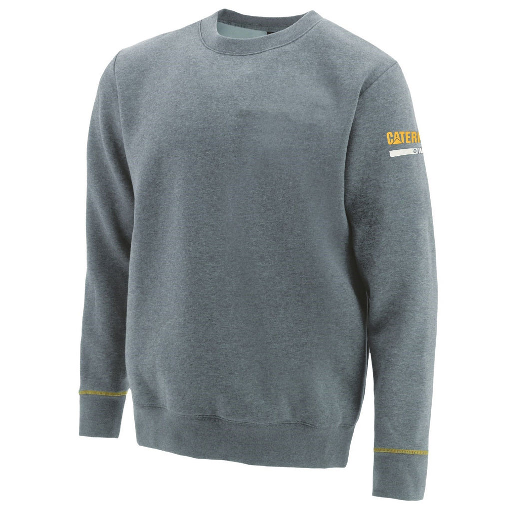 Caterpillar Essentials Crew Neck Pulóver Heather Pulóverek Férfi Szürke | 9786-NGIQS