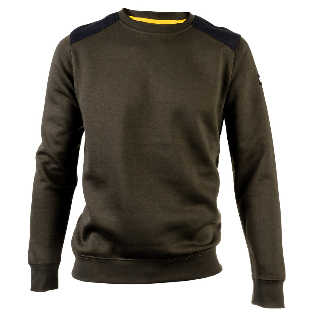 Caterpillar Essentials Crewneck Army Moss Pulóverek Férfi Army Moss | 2694-OCNUF