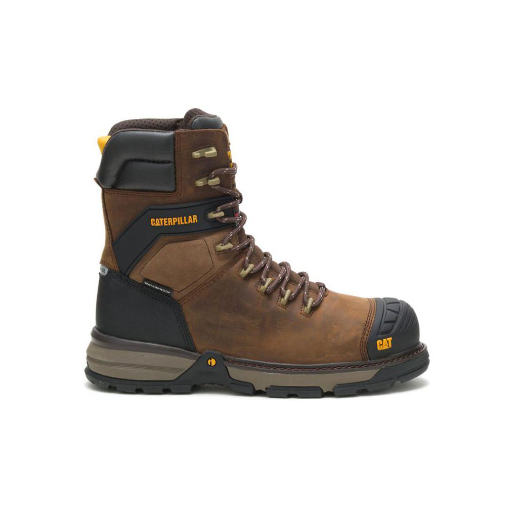 Caterpillar Excavator Superlite 8" Waterproof Thinsulate™ Carbon Composite Toe - 8" Munkabakancs Férfi Sötétbarna | 2830-QXAJW