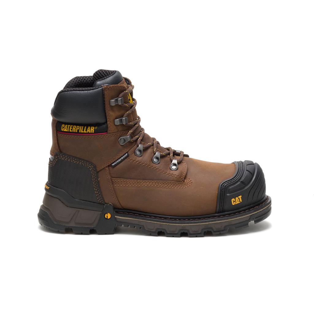 Caterpillar Excavator Xl 6" Waterproof Composite Toe Munkabakancs Férfi Sötétbarna | 5489-JFSNR