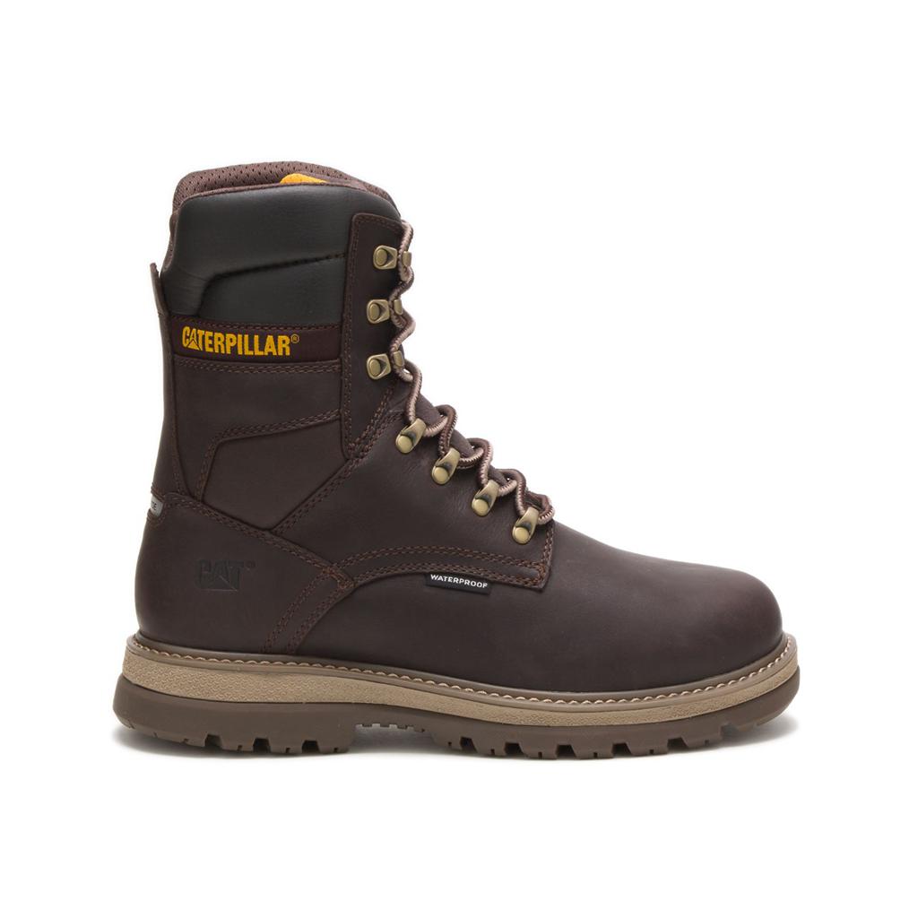 Caterpillar Fairbanks 8" Waterproof Tx Steel Toe Munkabakancs Férfi Barna | 3198-YAWJT