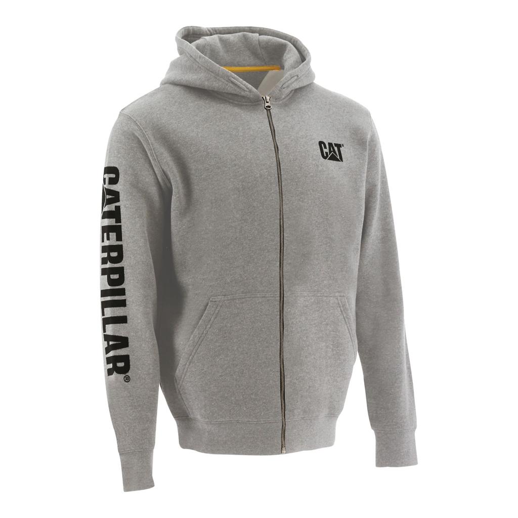 Caterpillar Full Zip Csuklyás Pulóverek Férfi Világos Szürke | 5832-UWRLY