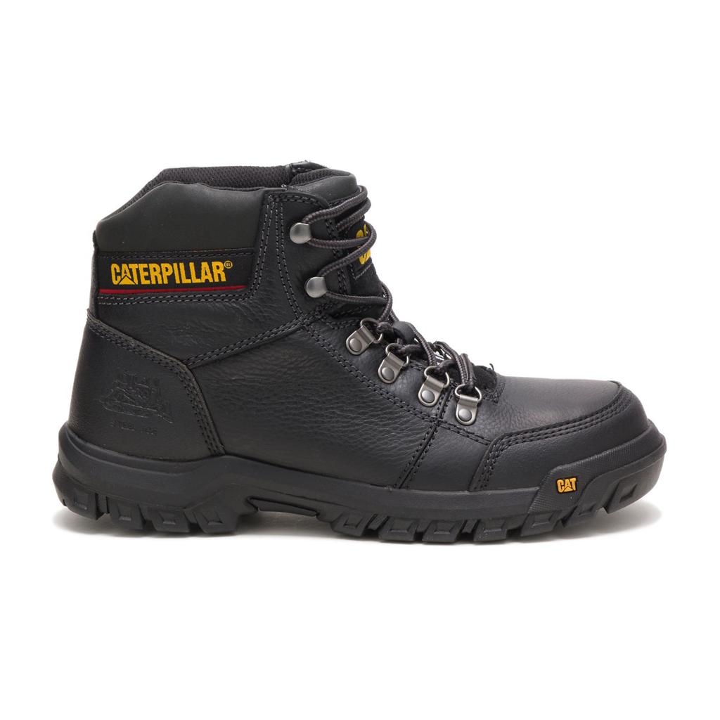 Caterpillar Outline Steel Toe Acél Orrú Csizma Férfi Fekete | 9352-QPSAR