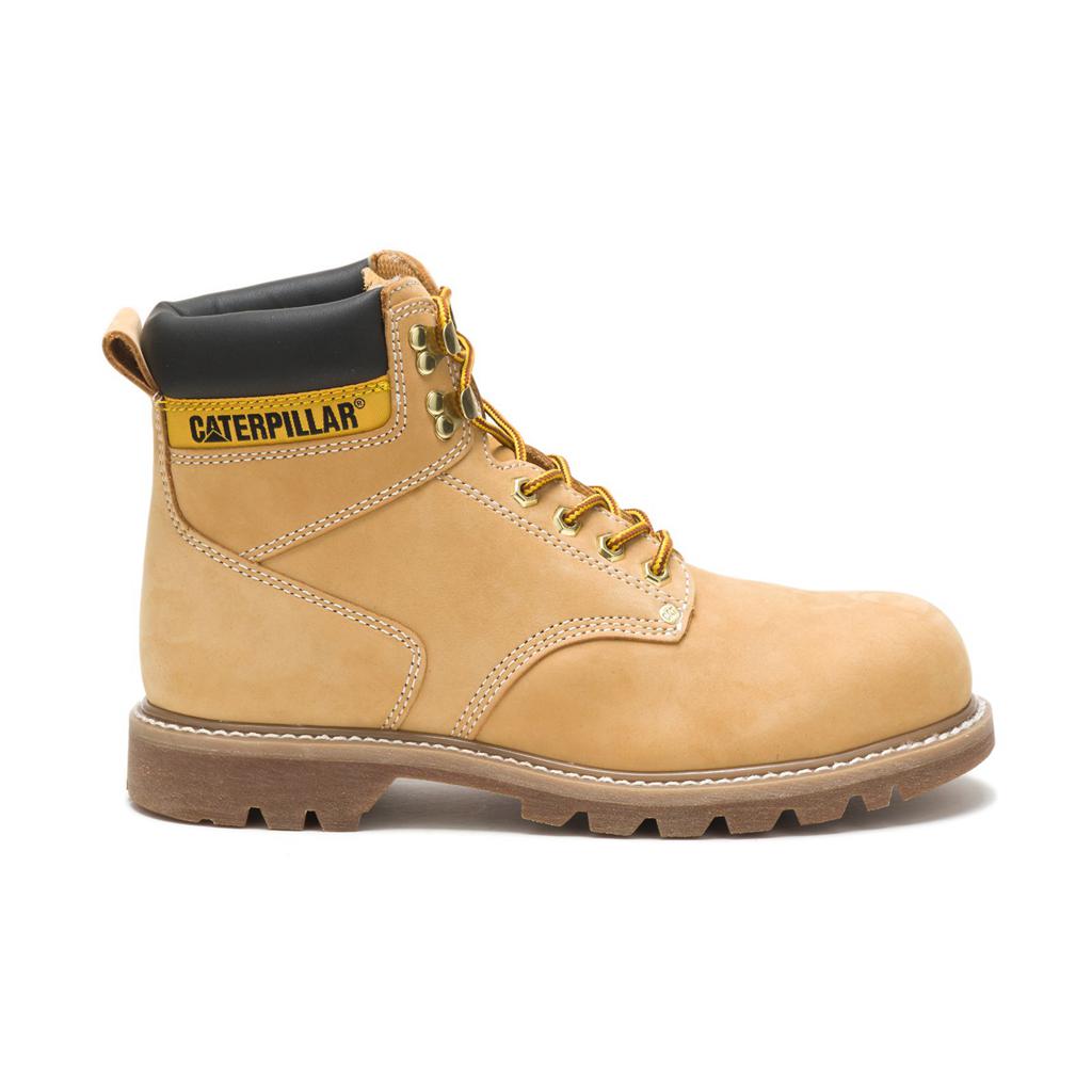 Caterpillar Second Shift Steel Toe Acél Orrú Csizma Férfi Narancssárga | 4906-NLCDZ