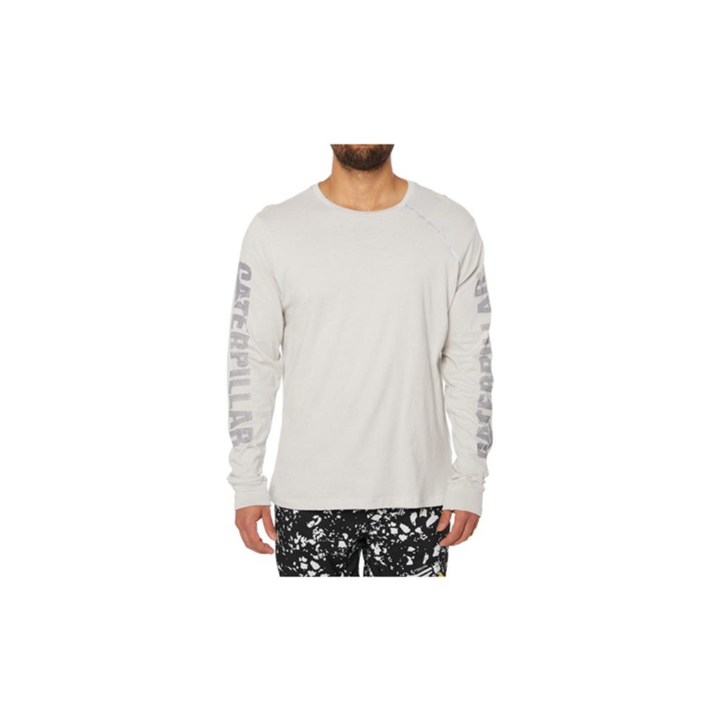 Caterpillar Stone Reflective L/S T-Shirts Férfi Fehér | 9135-HEWUI