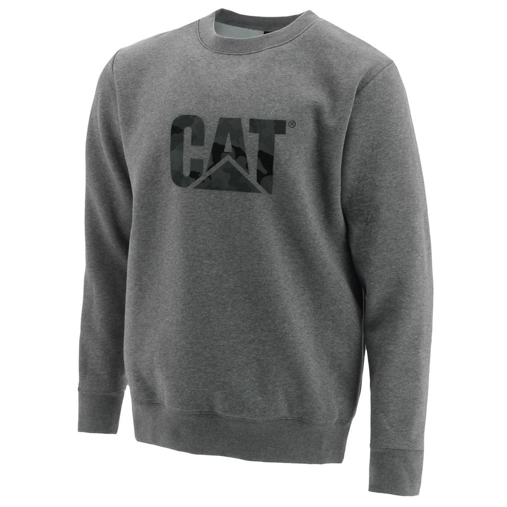 Caterpillar Trademark Logo Crewneck Pulóverek Férfi Szürke | 1203-OMHRU